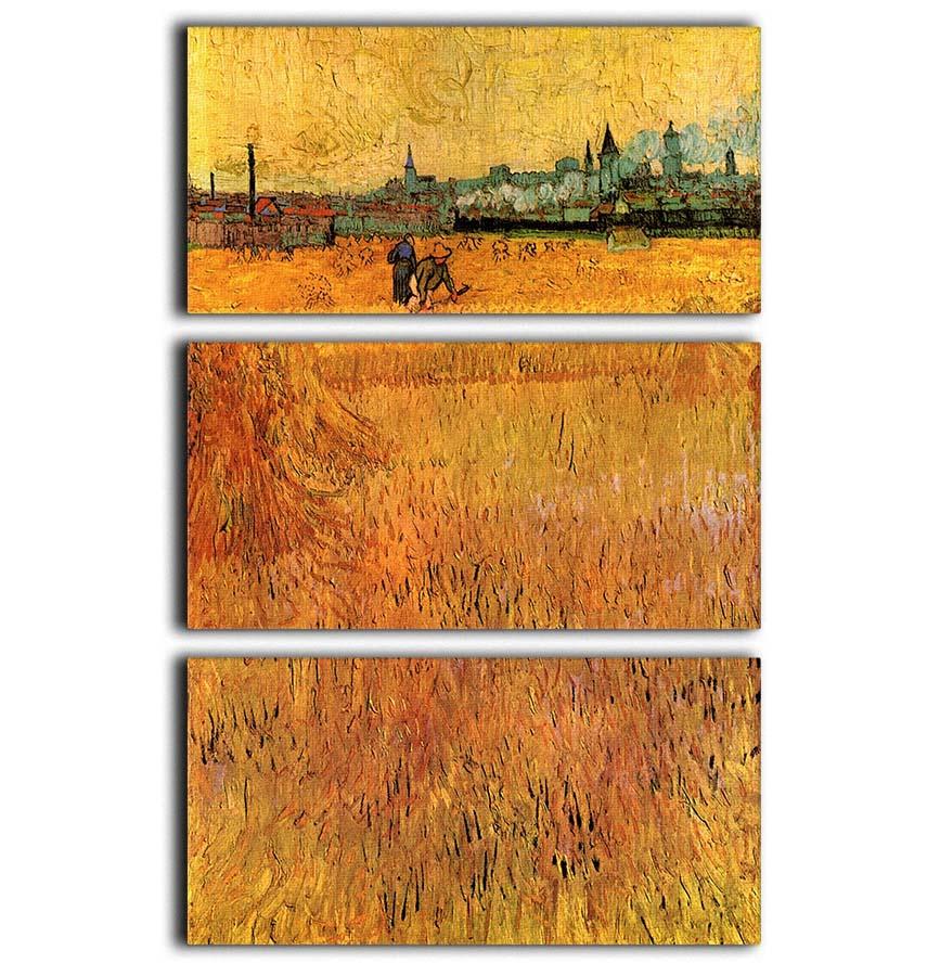 Arles View from the Wheat Fields by Van Gogh 3 Split Panel Canvas Print - Canvas Art Rocks - 1