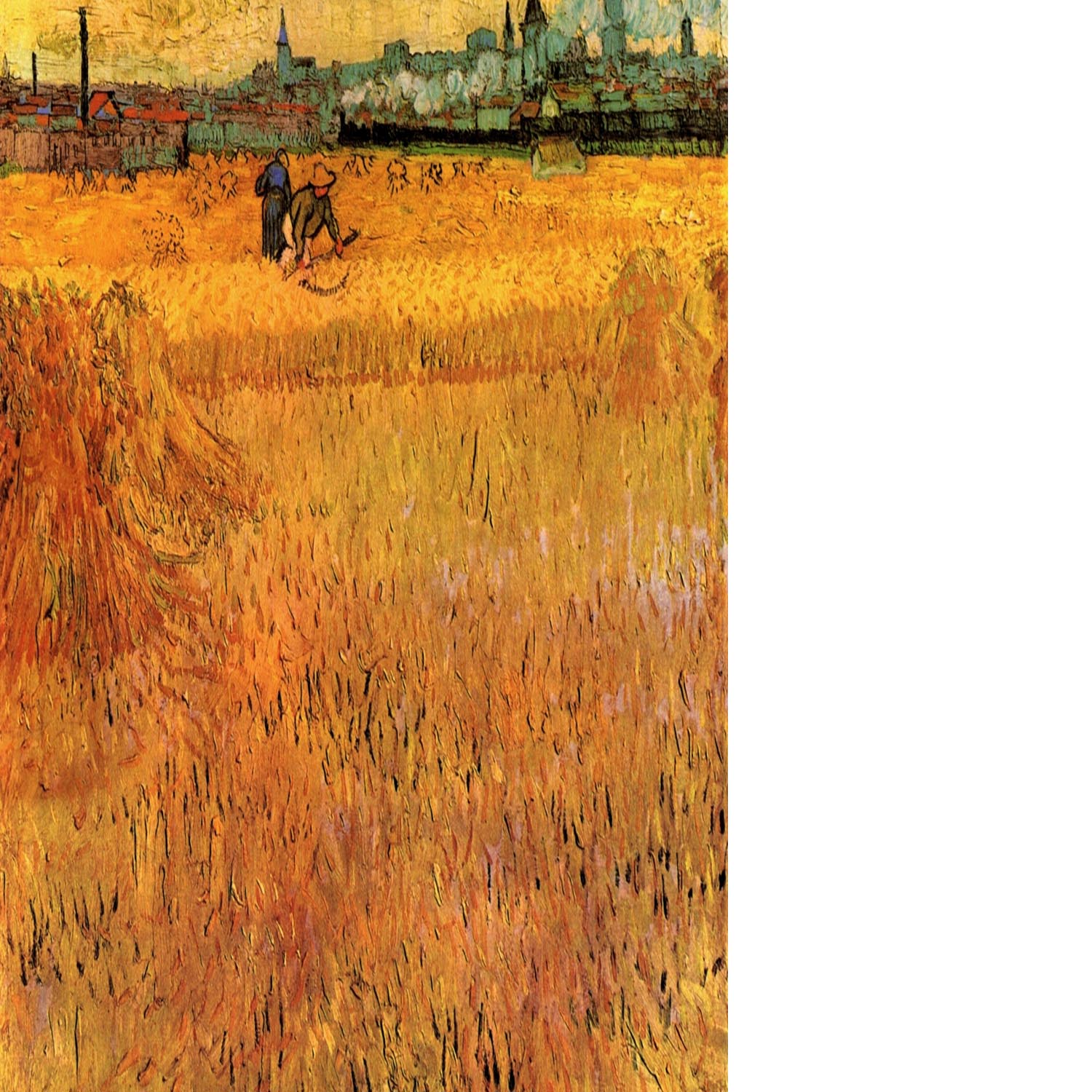 Arles View from the Wheat Fields by Van Gogh Floating Framed Canvas