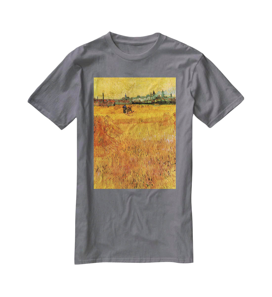 Arles View from the Wheat Fields by Van Gogh T-Shirt - Canvas Art Rocks - 3