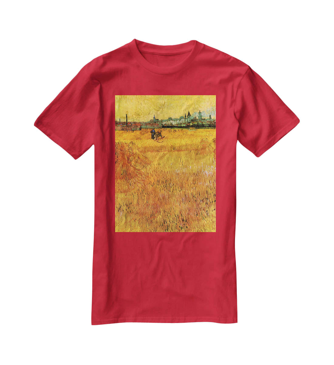 Arles View from the Wheat Fields by Van Gogh T-Shirt - Canvas Art Rocks - 4