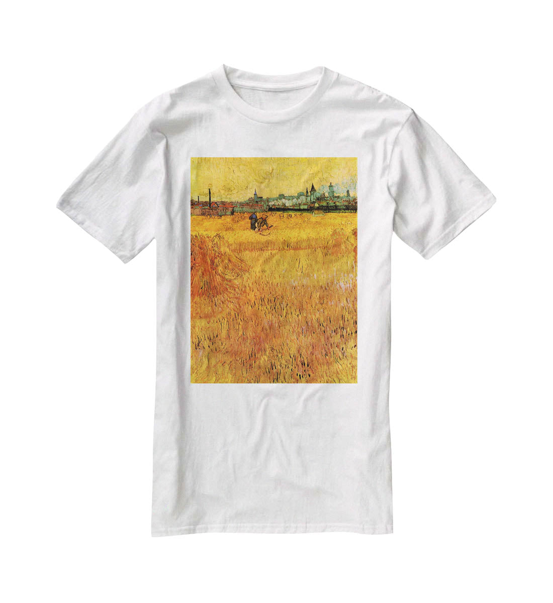 Arles View from the Wheat Fields by Van Gogh T-Shirt - Canvas Art Rocks - 5