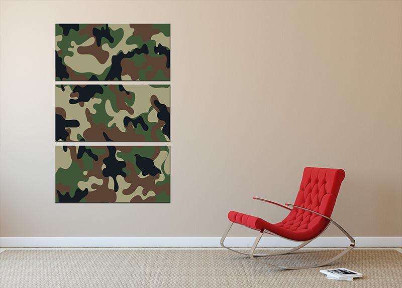Army military camouflage 3 Split Panel Canvas Print - Canvas Art Rocks - 2