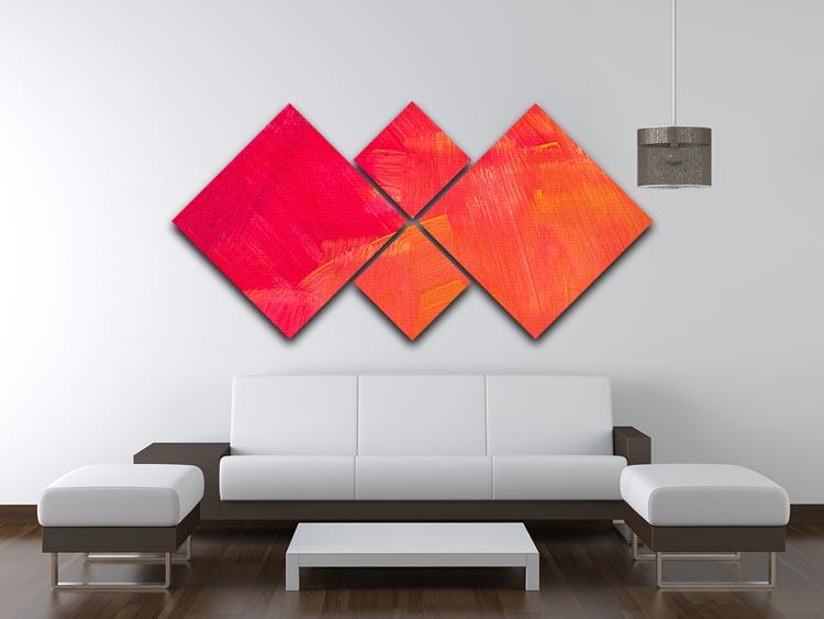 Art abstract painted background 4 Square Multi Panel Canvas  - Canvas Art Rocks - 3