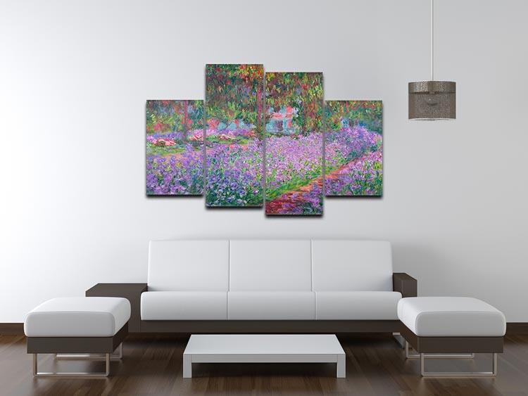 Artists Garden by Monet 4 Split Panel Canvas - Canvas Art Rocks - 3