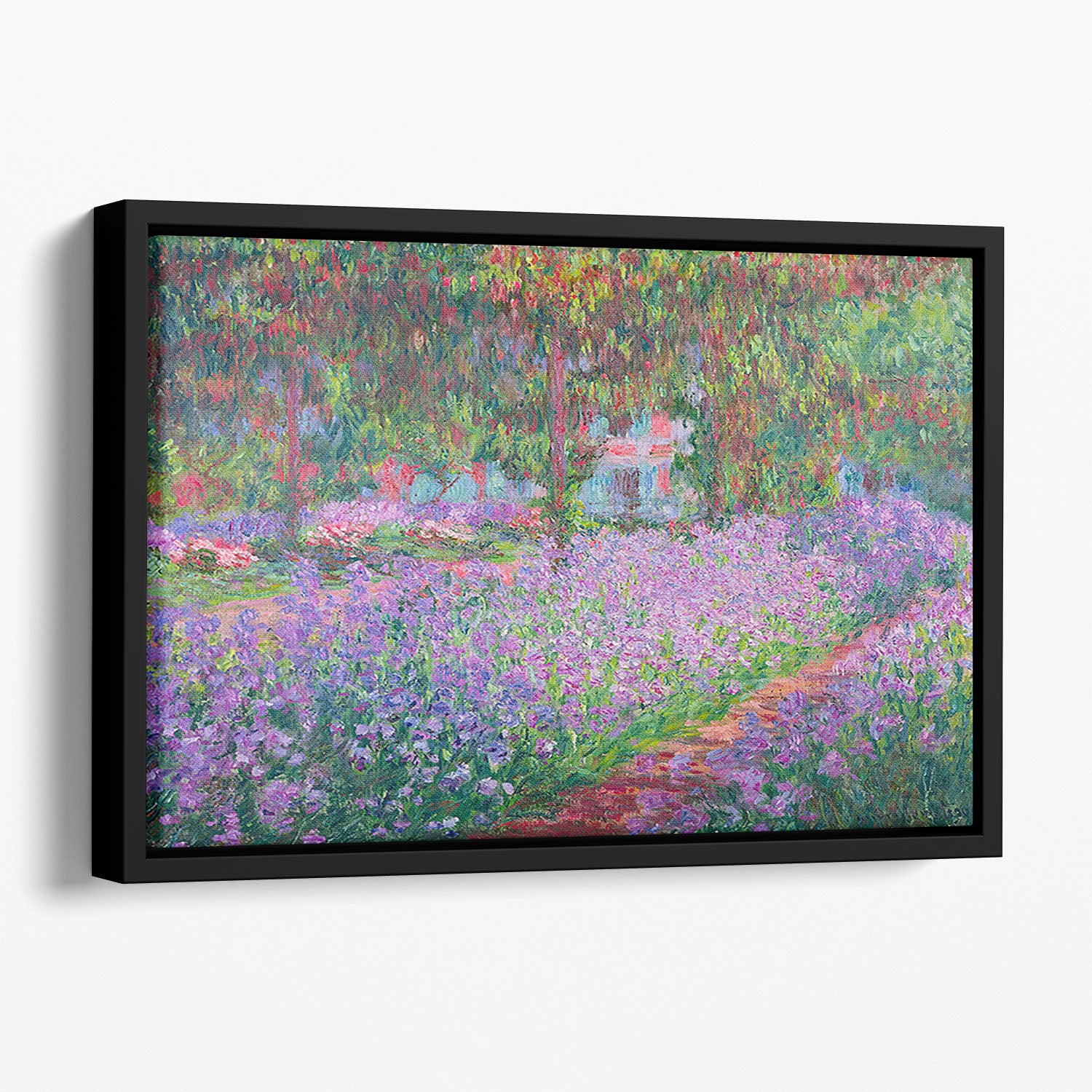 Artists Garden by Monet Floating Framed Canvas
