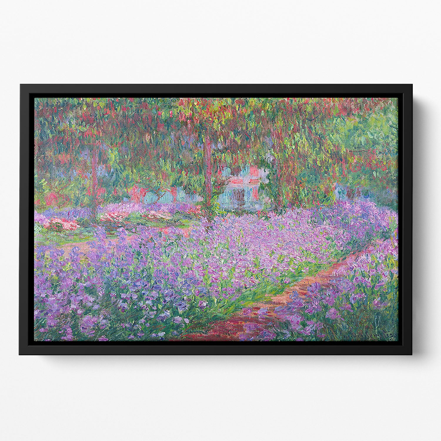 Artists Garden by Monet Floating Framed Canvas