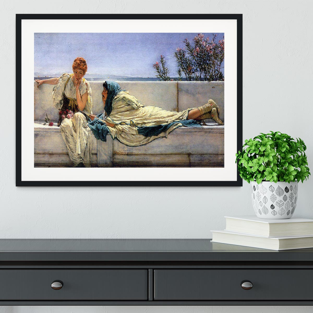 Asking by Alma Tadema Framed Print - Canvas Art Rocks - 1