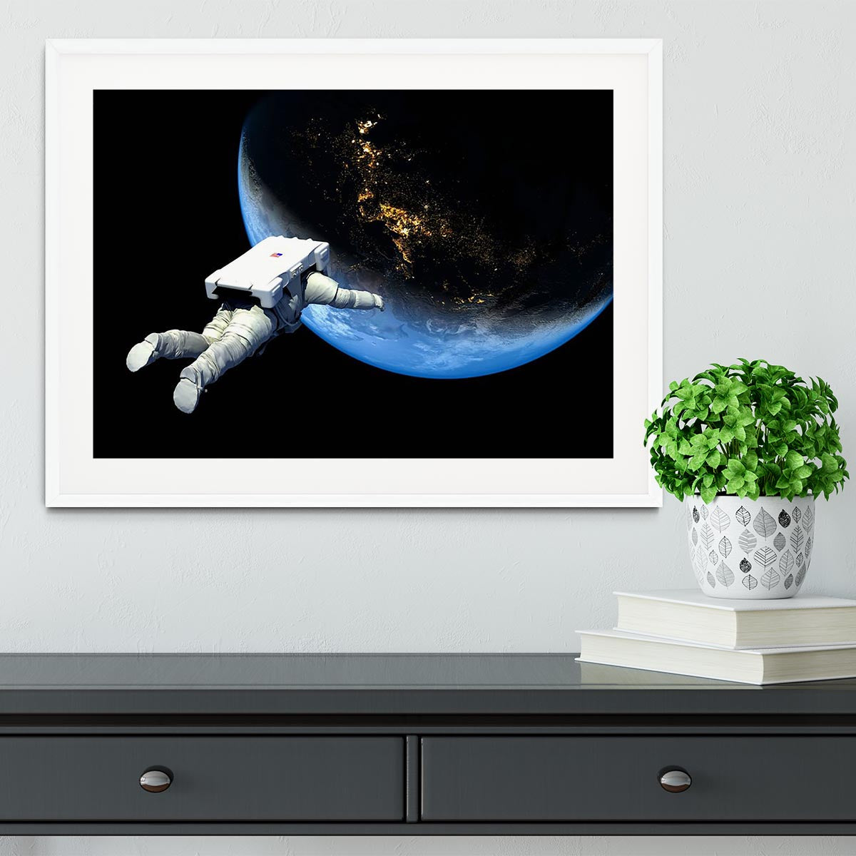Astronaut Floating to Earth Framed Print - Canvas Art Rocks - 5