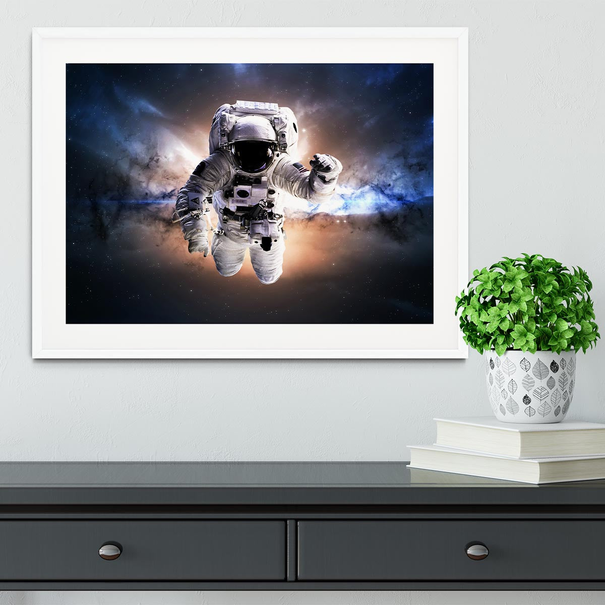 Astronaut in galaxy Framed Print - Canvas Art Rocks - 5