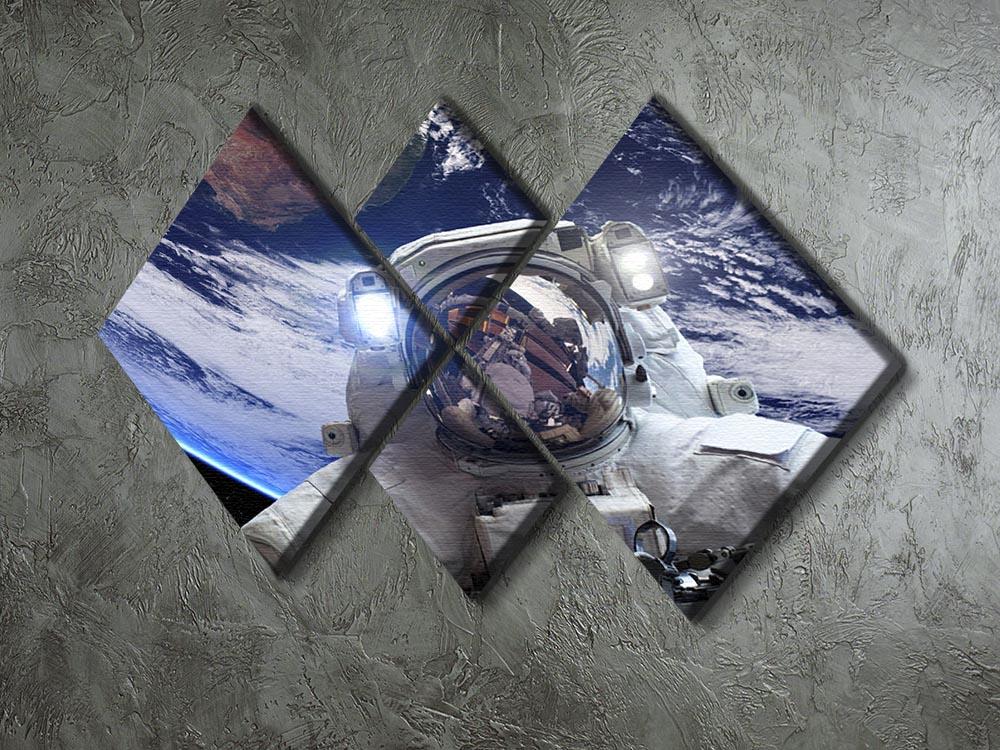 Astronaut in outer space against the backdrop 4 Square Multi Panel Canvas - Canvas Art Rocks - 2