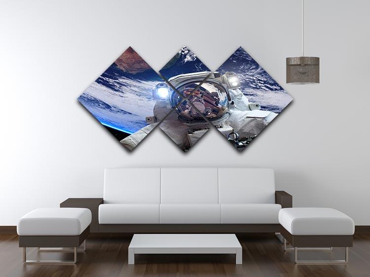 Astronaut in outer space against the backdrop 4 Square Multi Panel Canvas - Canvas Art Rocks - 3