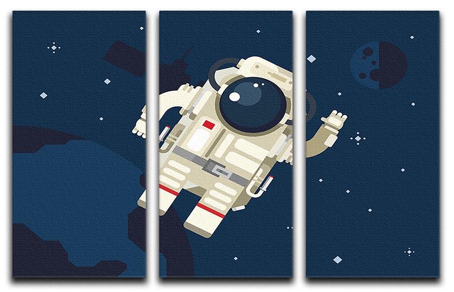 Astronaut in outer space concept vector 3 Split Panel Canvas Print - Canvas Art Rocks - 1