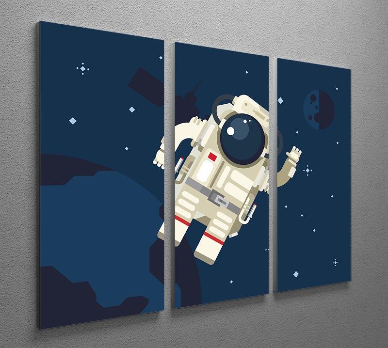 Astronaut in outer space concept vector 3 Split Panel Canvas Print - Canvas Art Rocks - 2