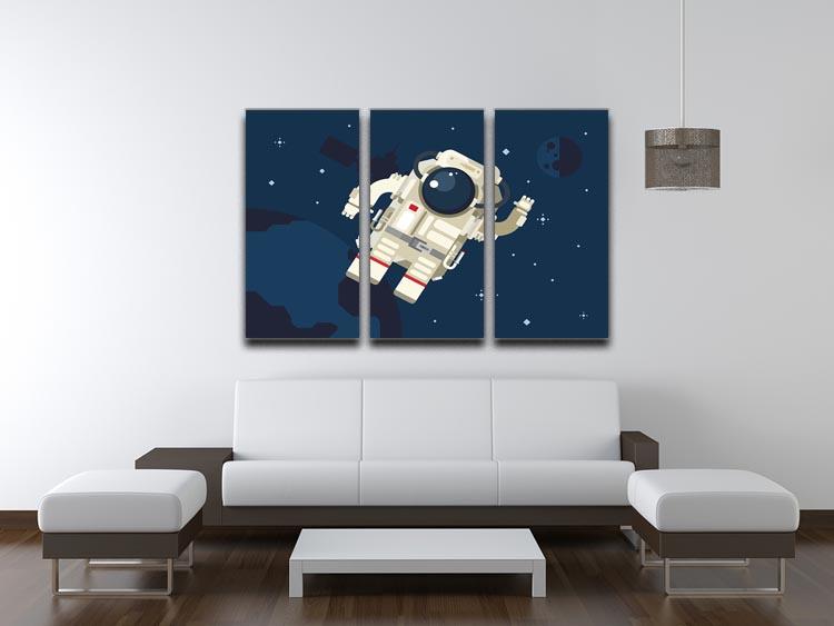 Astronaut in outer space concept vector 3 Split Panel Canvas Print - Canvas Art Rocks - 3