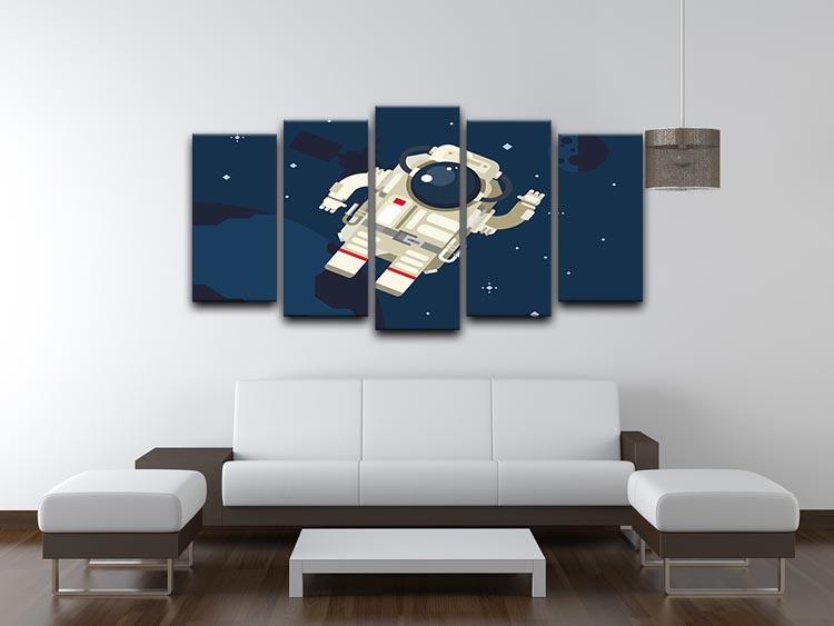 Astronaut in outer space concept vector 5 Split Panel Canvas - Canvas Art Rocks - 3