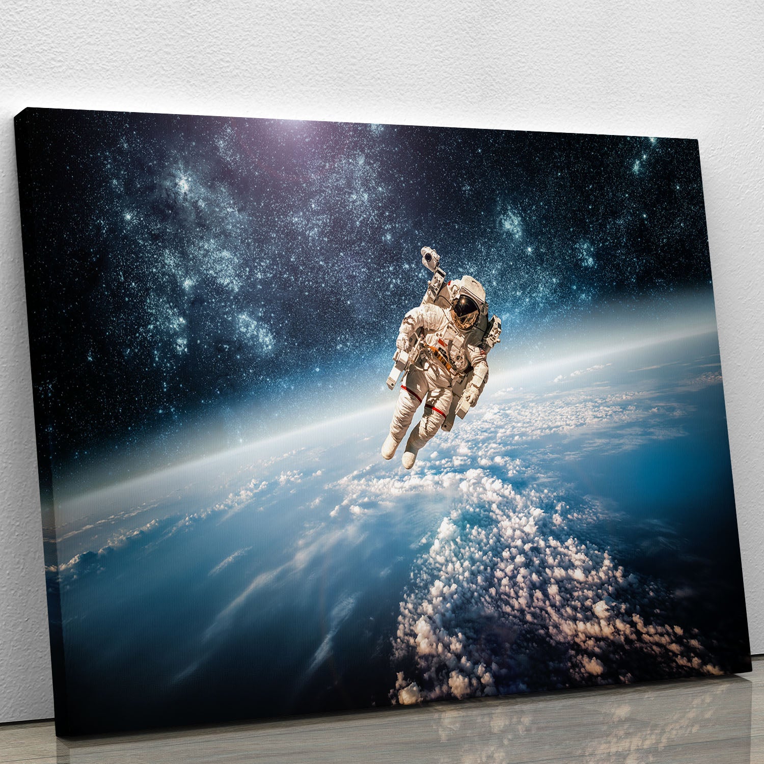 Astronaut in outer space planet earth Canvas Print or Poster - Canvas Art Rocks - 1