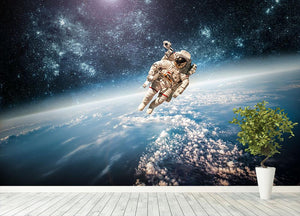 Astronaut in outer space planet earth Wall Mural Wallpaper - Canvas Art Rocks - 4