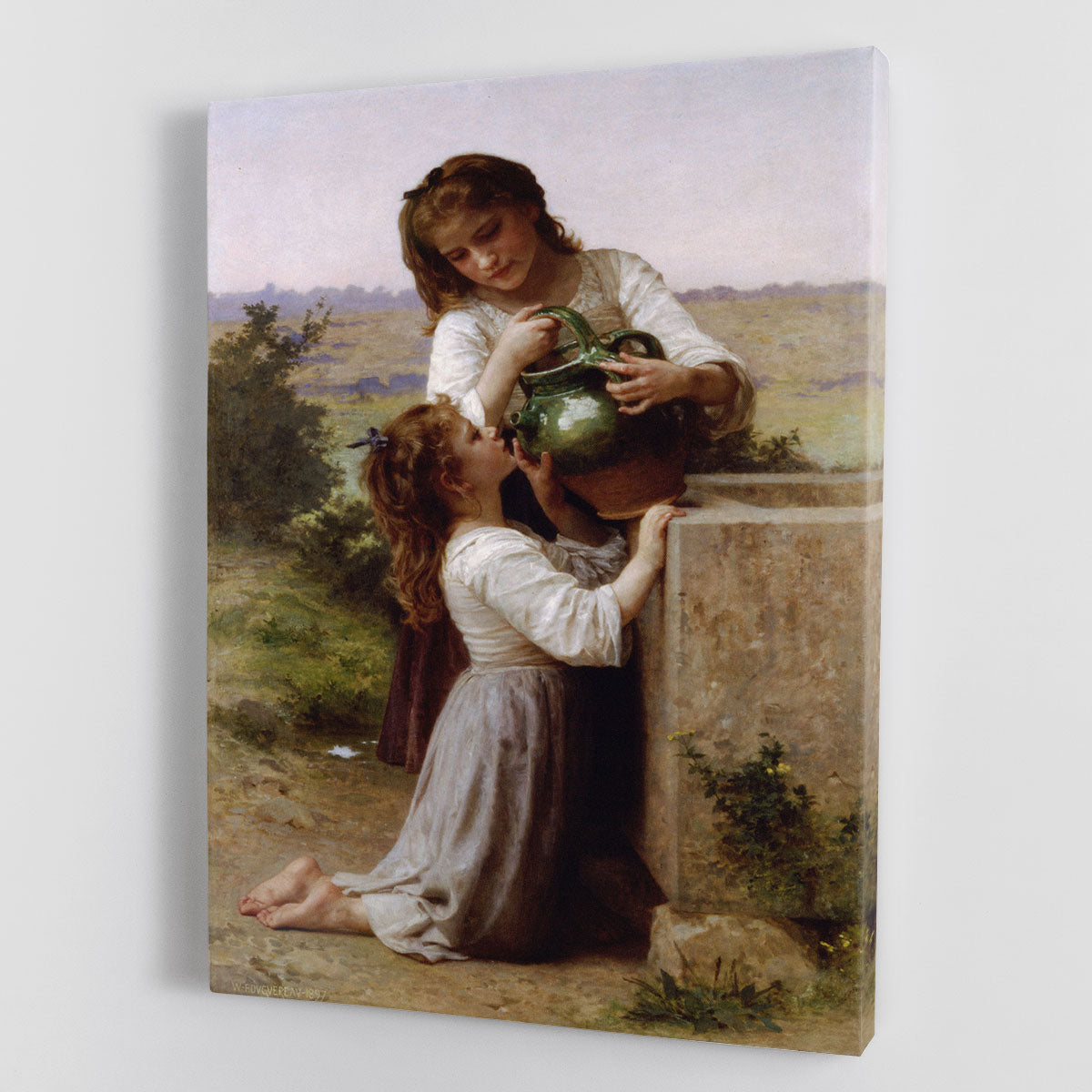 At The Fountain 2 By Bouguereau Canvas Print or Poster - Canvas Art Rocks - 1