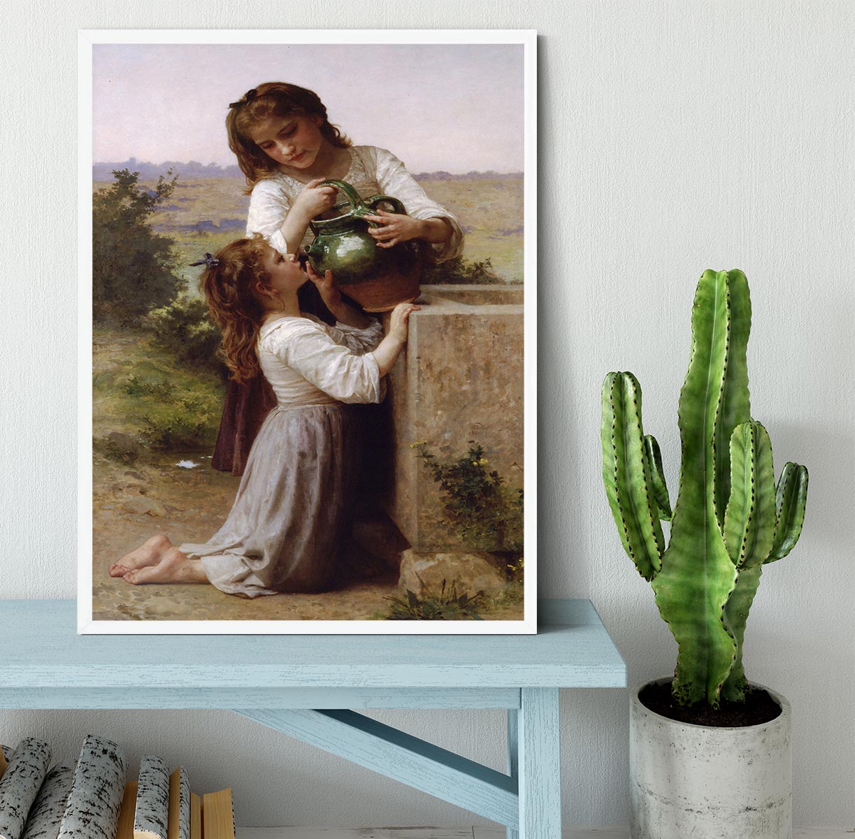 At The Fountain 2 By Bouguereau Framed Print - Canvas Art Rocks -6
