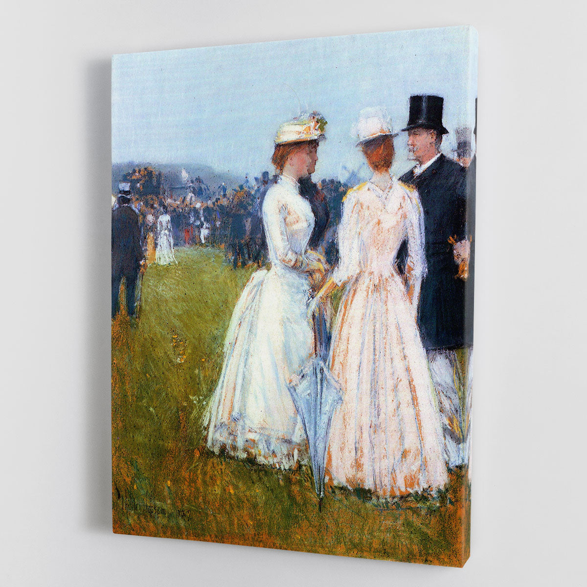 At the Grand Prix in Paris by Hassam Canvas Print or Poster - Canvas Art Rocks - 1