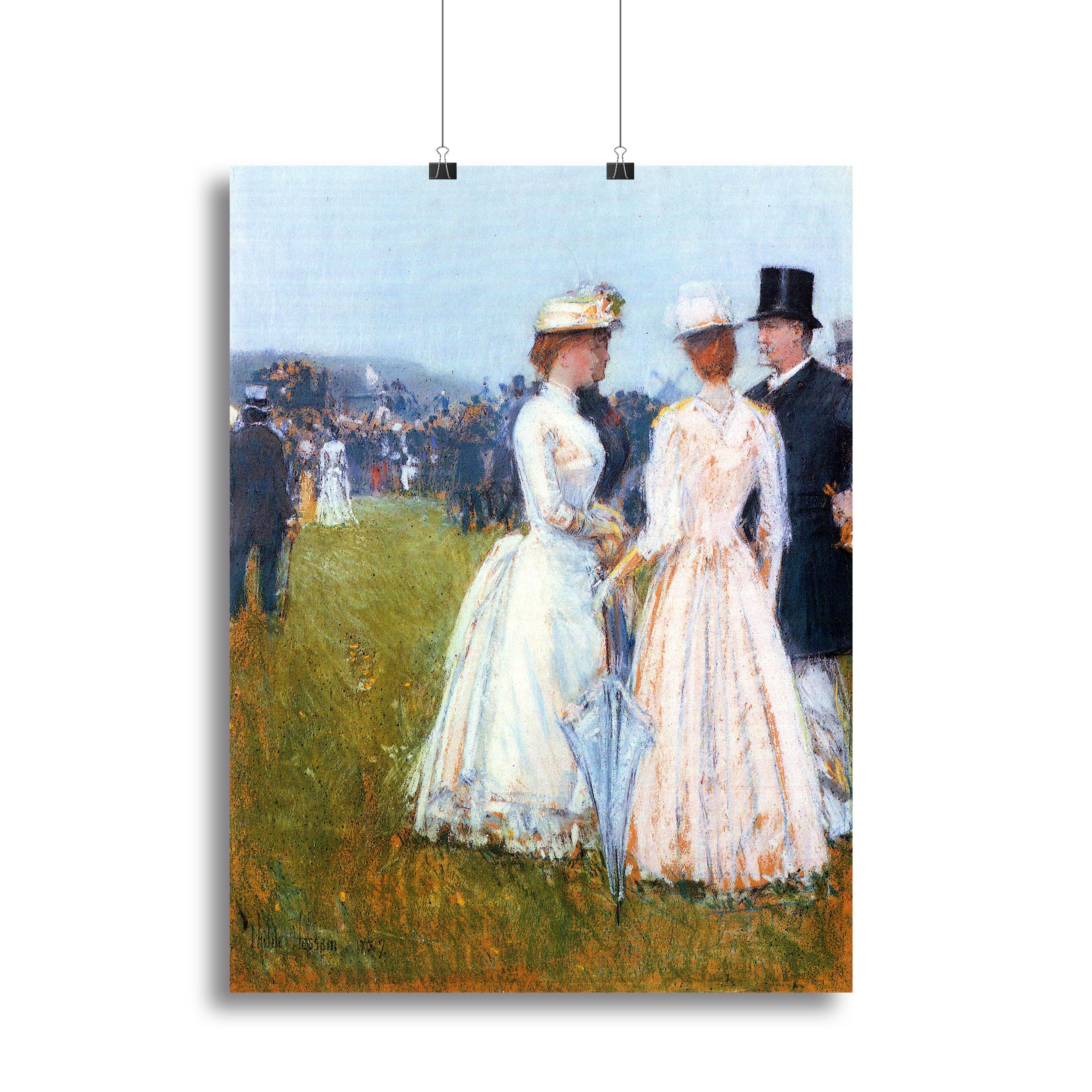 At the Grand Prix in Paris by Hassam Canvas Print or Poster - Canvas Art Rocks - 2
