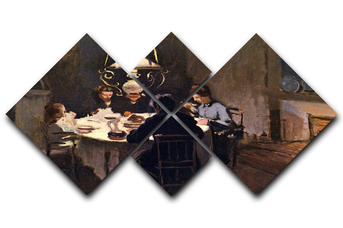 At the Table by Monet 4 Square Multi Panel Canvas  - Canvas Art Rocks - 1