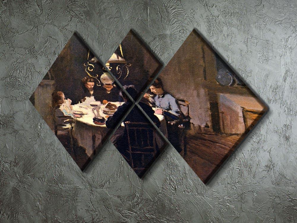At the Table by Monet 4 Square Multi Panel Canvas - Canvas Art Rocks - 2