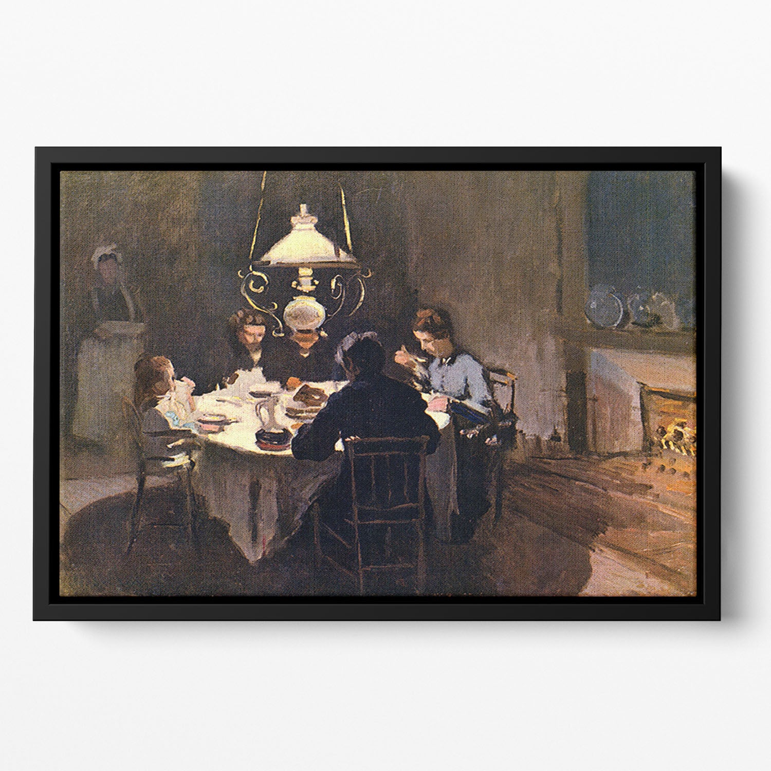 At the Table by Monet Floating Framed Canvas