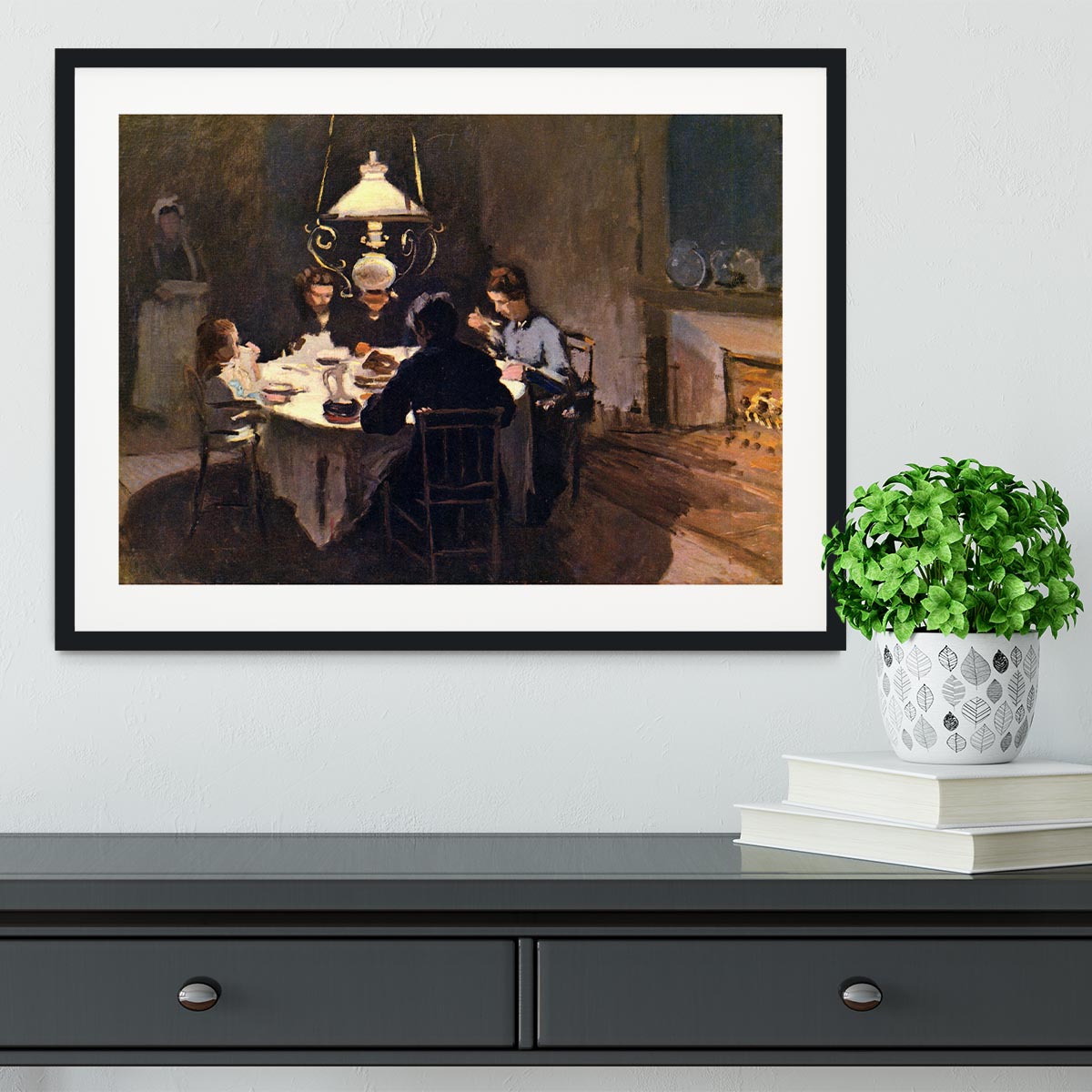 At the Table by Monet Framed Print - Canvas Art Rocks - 1