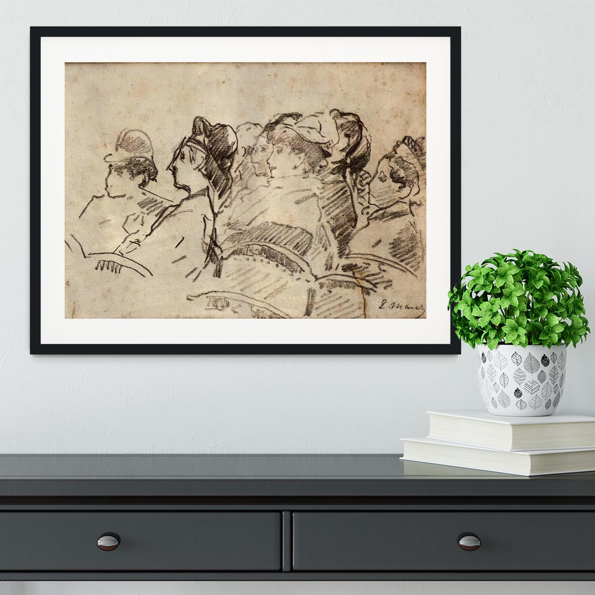 At the Theater by Manet Framed Print - Canvas Art Rocks - 1