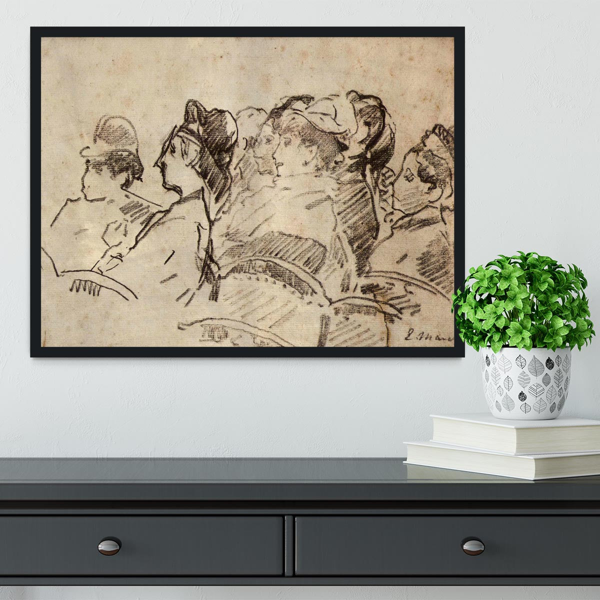 At the Theater by Manet Framed Print - Canvas Art Rocks - 2