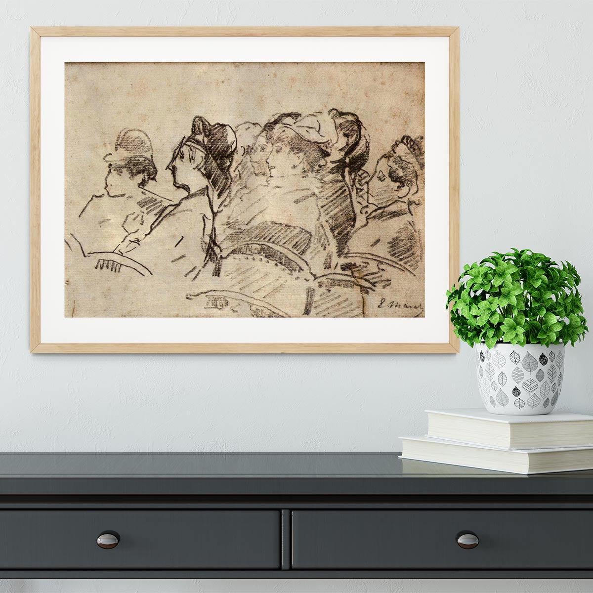 At the Theater by Manet Framed Print - Canvas Art Rocks - 3
