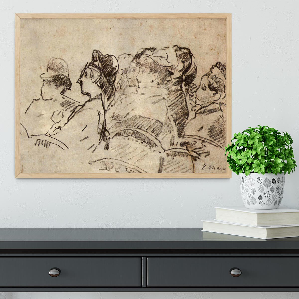 At the Theater by Manet Framed Print - Canvas Art Rocks - 4
