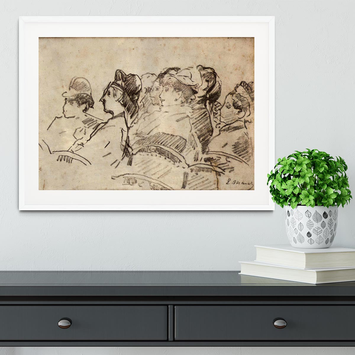 At the Theater by Manet Framed Print - Canvas Art Rocks - 5