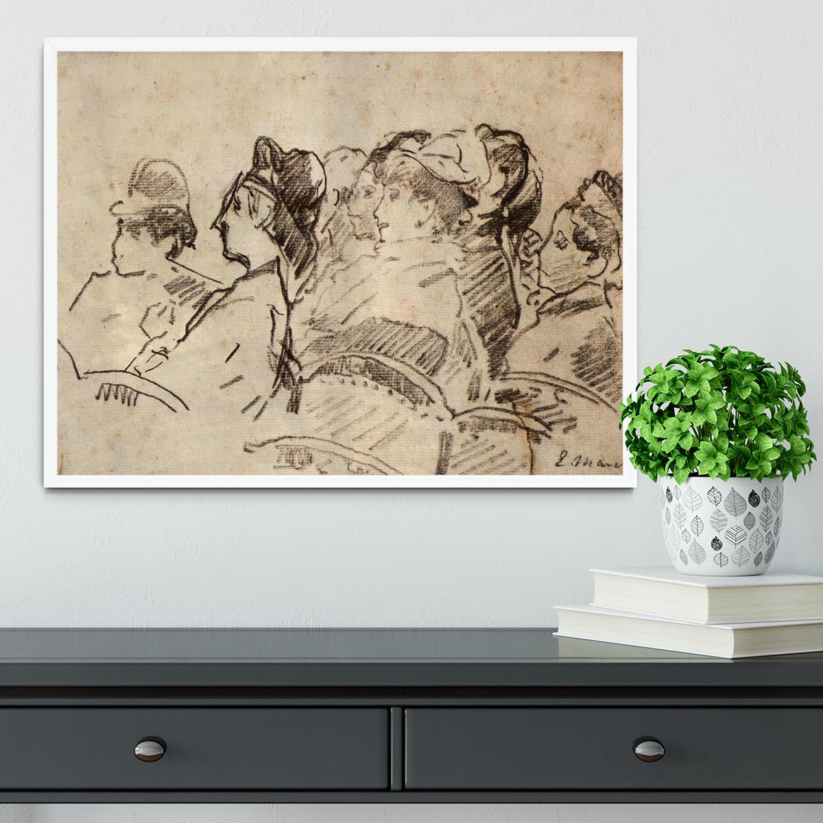 At the Theater by Manet Framed Print - Canvas Art Rocks -6