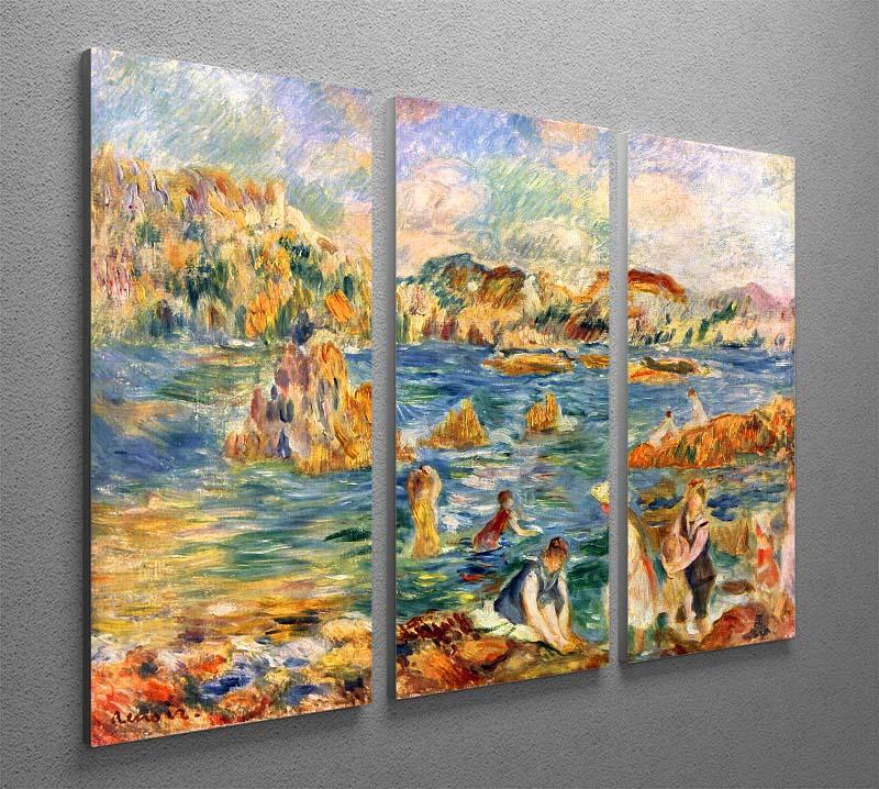 At the beach of Guernesey by Renoir 3 Split Panel Canvas Print - Canvas Art Rocks - 2