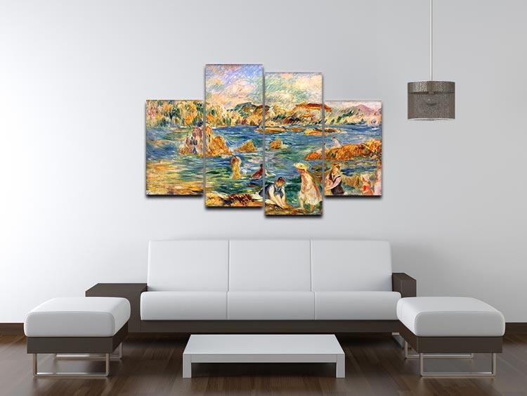 At the beach of Guernesey by Renoir 4 Split Panel Canvas - Canvas Art Rocks - 3