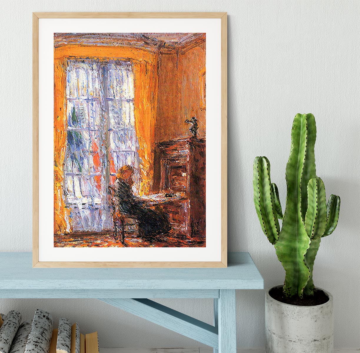 At the desk by Hassam Framed Print - Canvas Art Rocks - 3