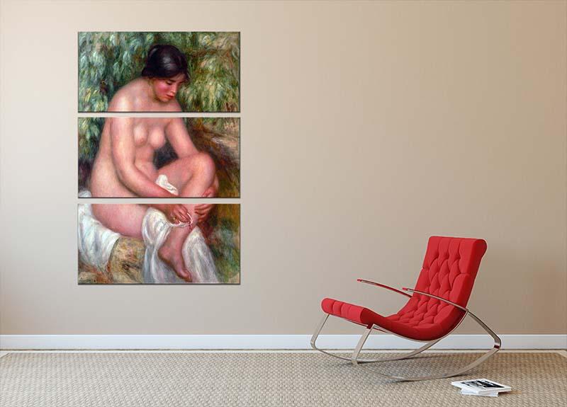 August Renoir Bathing by Renoir 3 Split Panel Canvas Print - Canvas Art Rocks - 2
