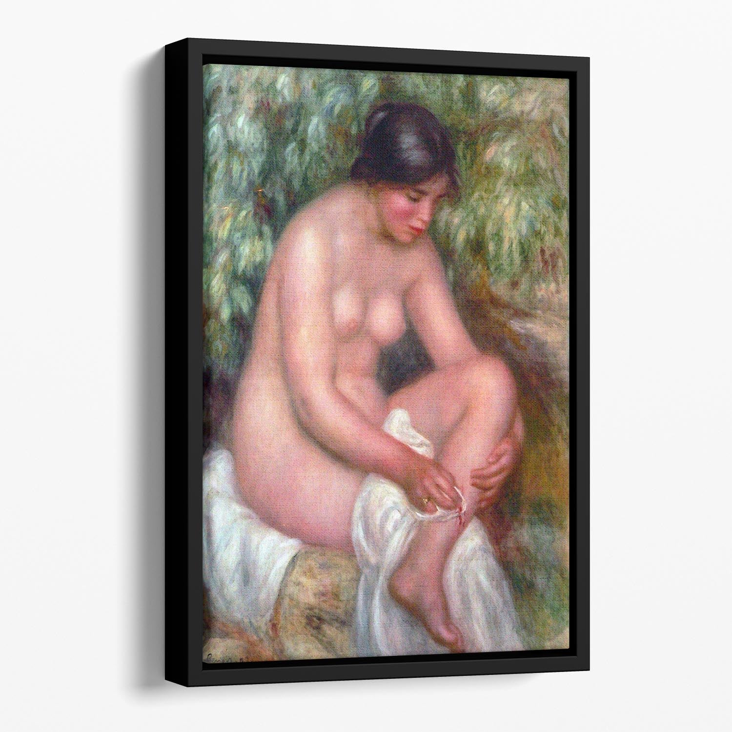 August Renoir Bathing by Renoir Floating Framed Canvas