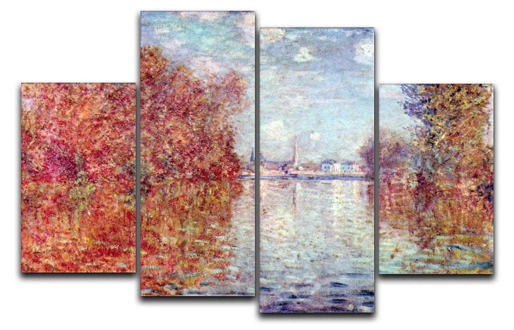 Autumn in Argenteuil by Monet 4 Split Panel Canvas  - Canvas Art Rocks - 1