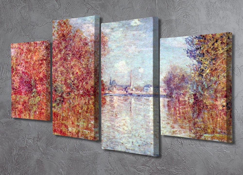 Autumn in Argenteuil by Monet 4 Split Panel Canvas - Canvas Art Rocks - 2