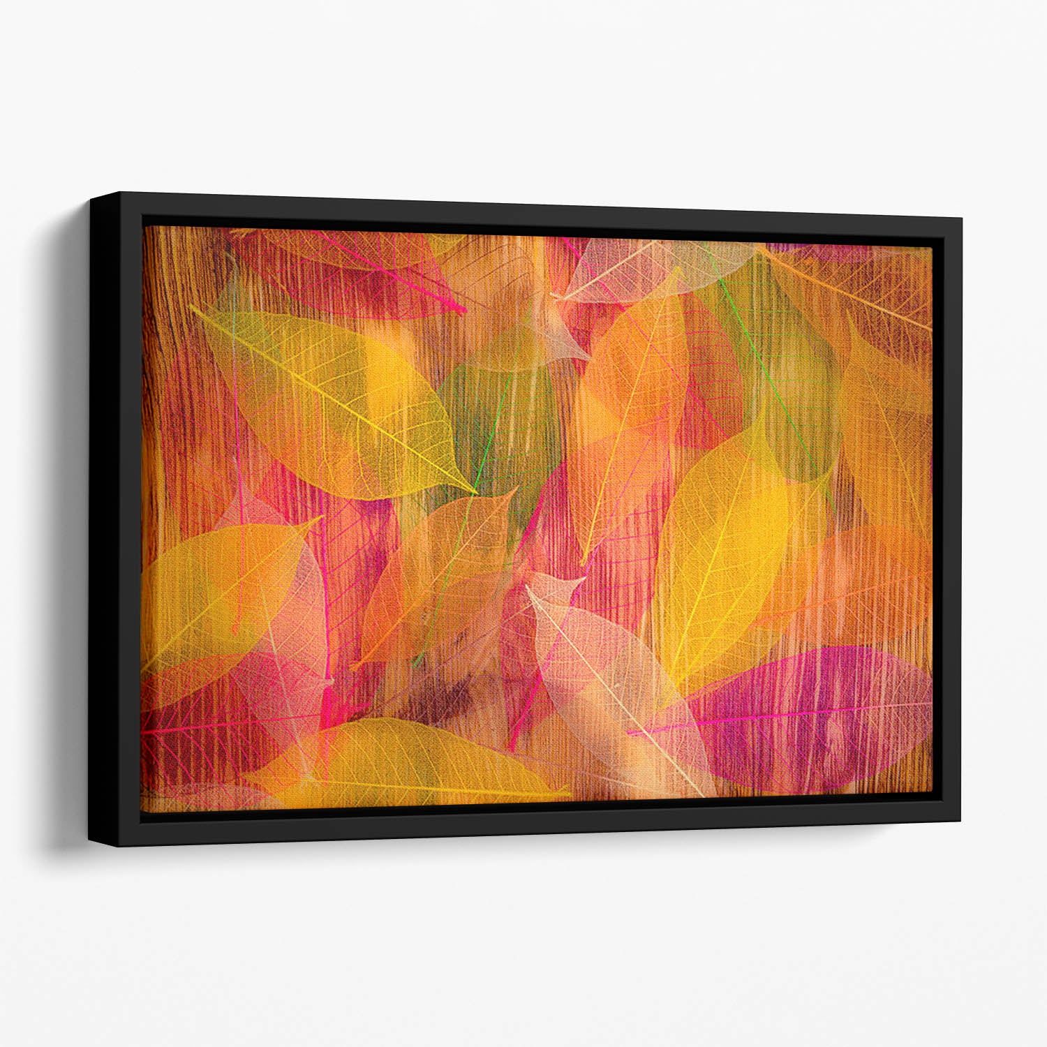 Autumn leaves texture Floating Framed Canvas