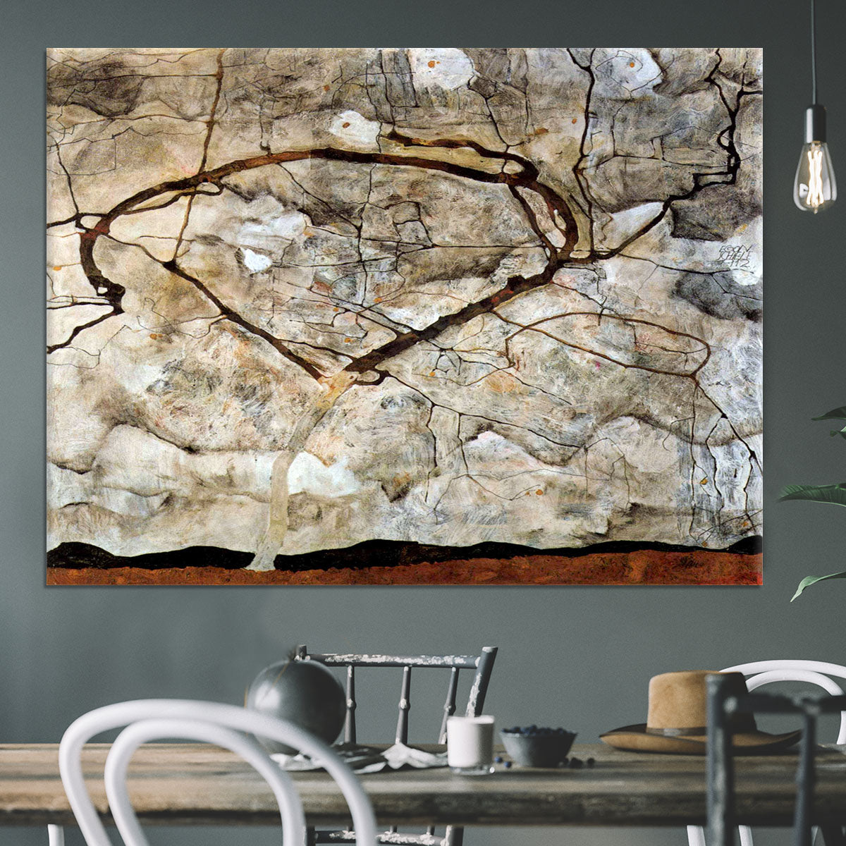 Autumn tree in the wind Egon Schiele Canvas Print or Poster - Canvas Art Rocks - 3