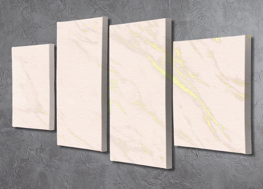 Baby Pink Marble with Gold Veins 4 Split Panel Canvas - Canvas Art Rocks - 2