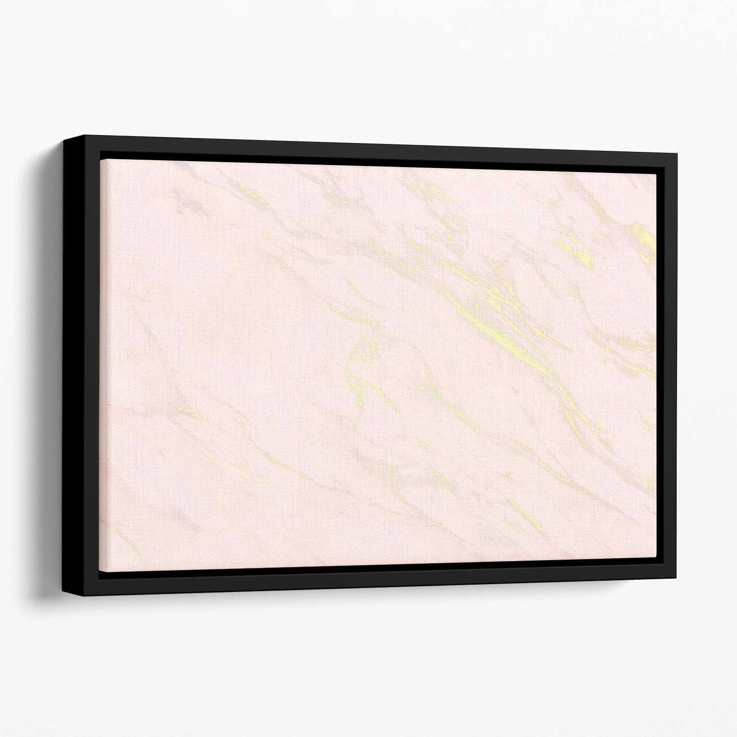 Baby Pink Marble with Gold Veins Floating Framed Canvas - Canvas Art Rocks - 1