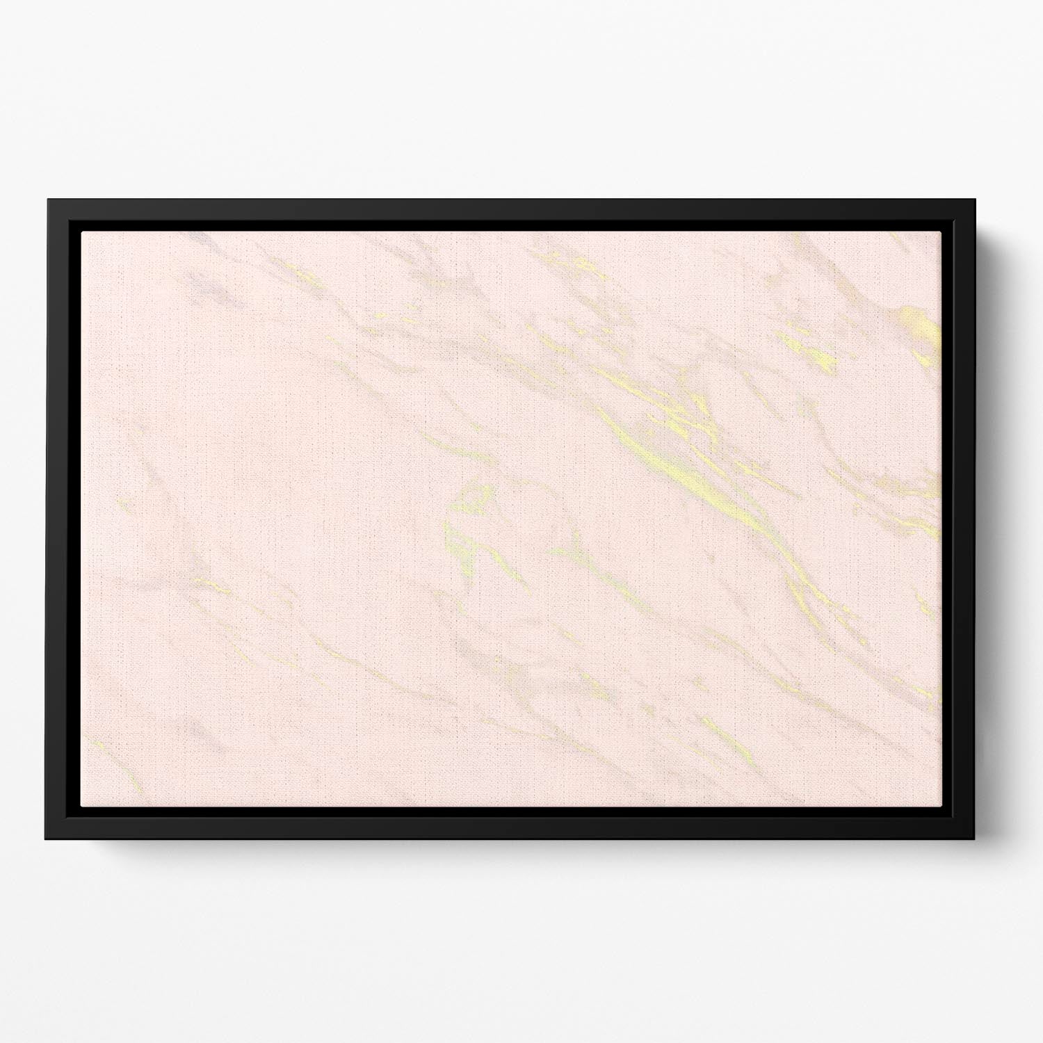 Baby Pink Marble with Gold Veins Floating Framed Canvas - Canvas Art Rocks - 2