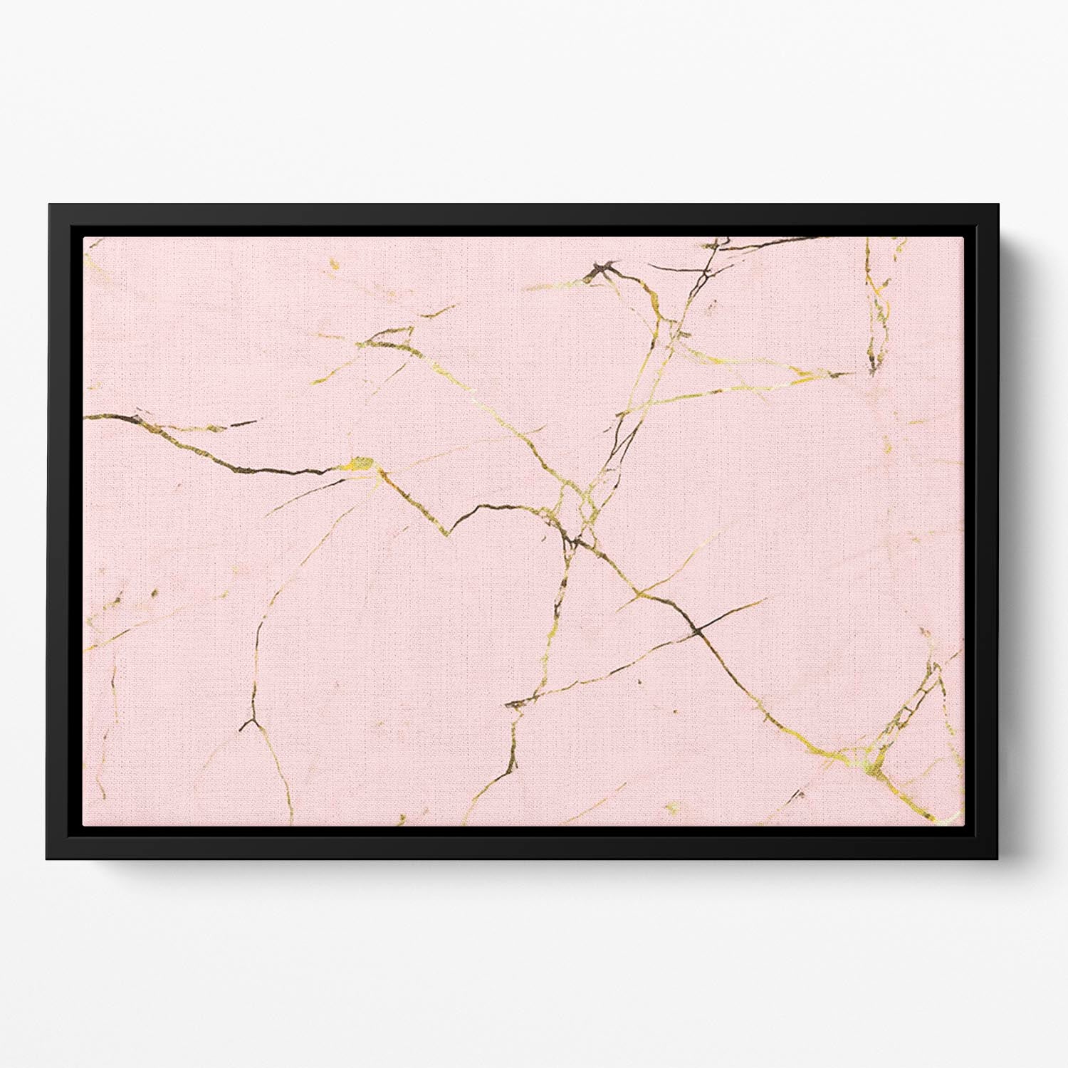 Baby Pink and Gold Marble Floating Framed Canvas - Canvas Art Rocks - 2