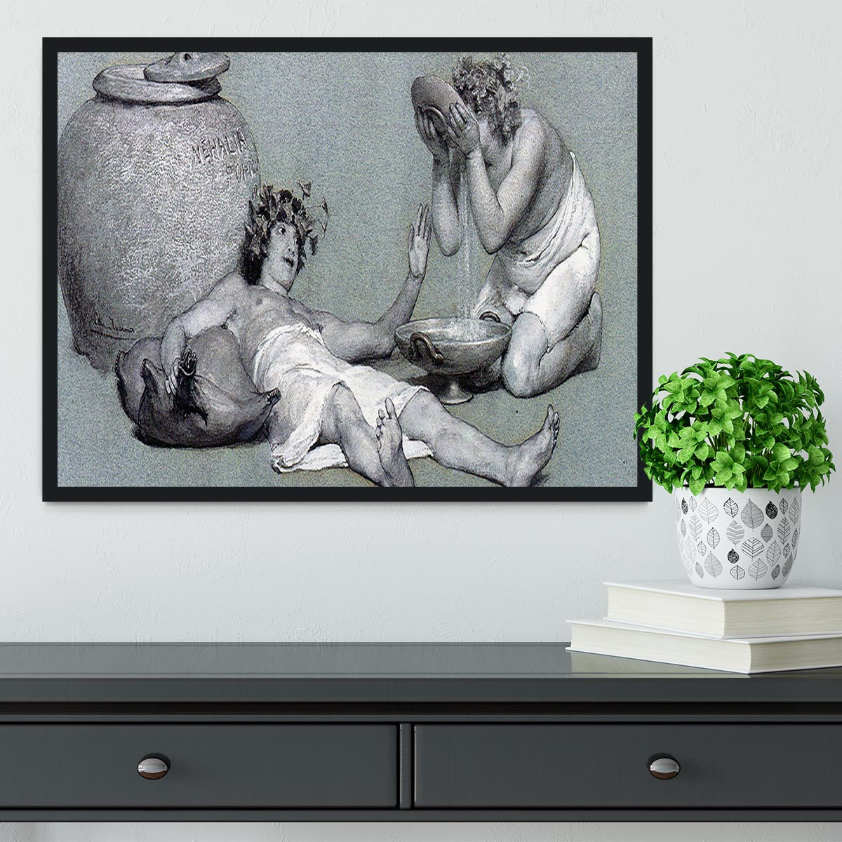 Bacchus and Silenus by Alma Tadema Framed Print - Canvas Art Rocks - 2