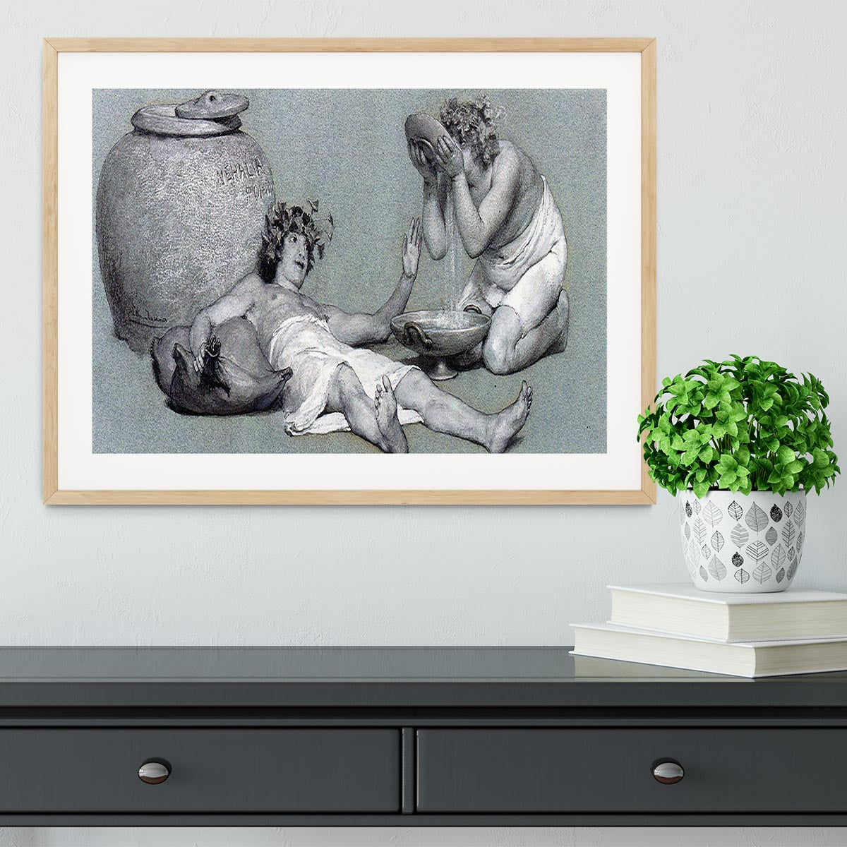 Bacchus and Silenus by Alma Tadema Framed Print - Canvas Art Rocks - 3